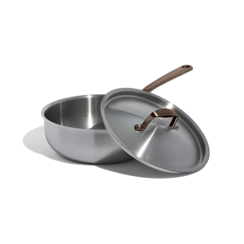 Made In Stainless Clad 3-Qt. Saucier with Brushed Copper Hardware - image 7 of 8