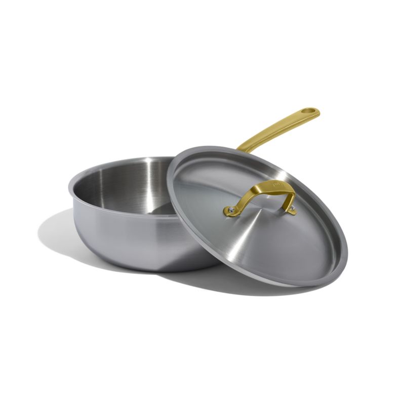 Made In Stainless Clad 5-Qt. Saucier with Antique Brass Hardware - image 2 of 7