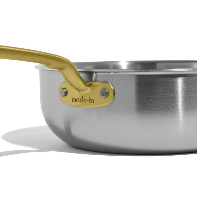 Made In Stainless Clad 5-Qt. Saucier with Antique Brass Hardware - image 5 of 7