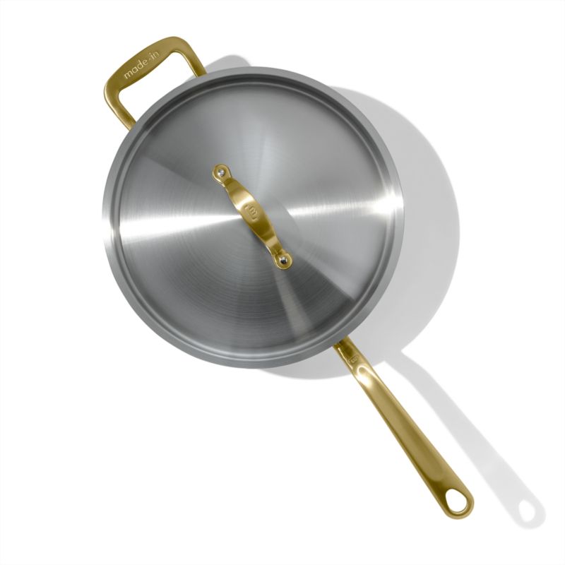 Made In Stainless Clad 5-Qt. Saucier with Antique Brass Hardware - image 6 of 9