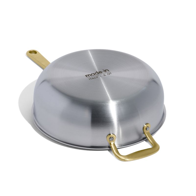 Made In Stainless Clad 5-Qt. Saucier with Antique Brass Hardware - image 3 of 9