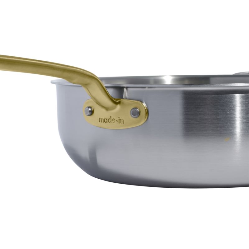 Made In Stainless Clad 5-Qt. Saucier with Antique Brass Hardware - image 8 of 9