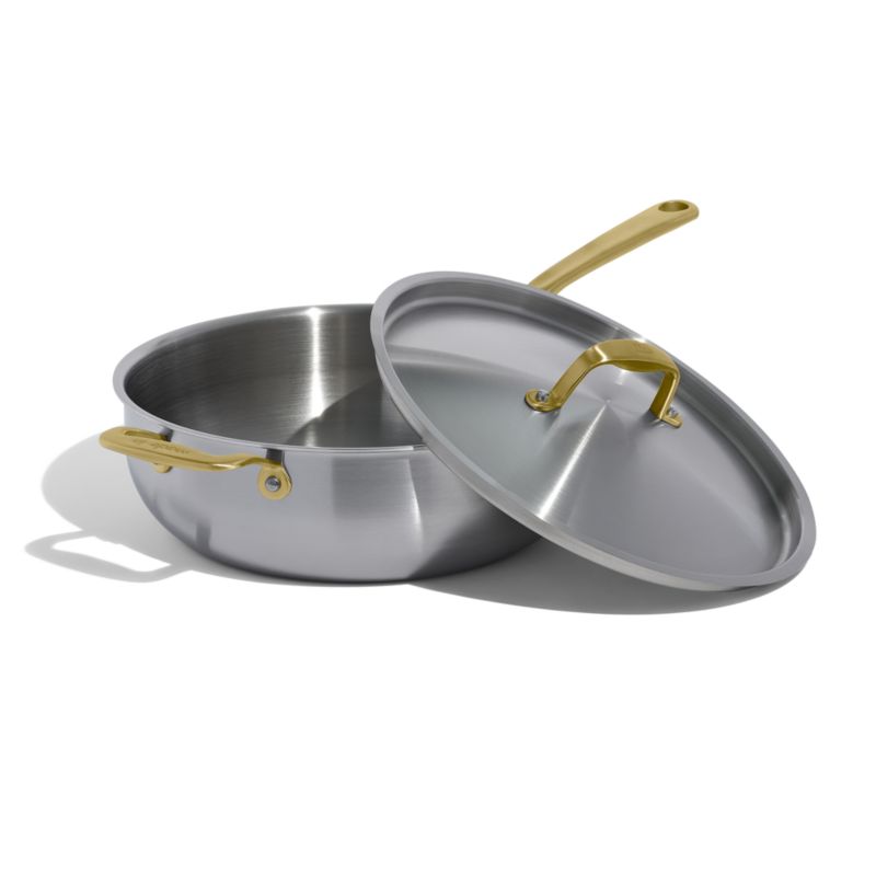 Made In Stainless Clad 5-Qt. Saucier with Antique Brass Hardware - image 1 of 9