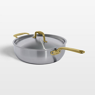 View Made In Stainless Clad 5-Qt. Saucier with Antique Brass Hardware details