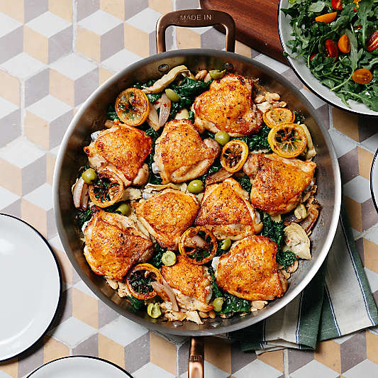 Made In Stainless Clad 6-Qt. Weeknight Pan with Brushed Copper Hardware