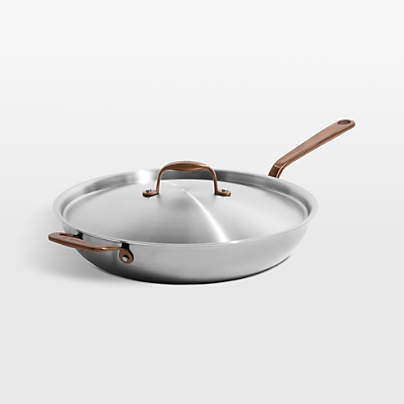 Made In Stainless Clad 6-Qt. Weeknight Pan with Brushed Copper Hardware
