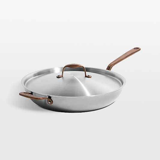 Made In Stainless Clad 6-Qt. Weeknight Pan with Brushed Copper Hardware