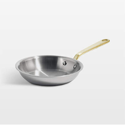 Made In Stainless Clad 8" Fry Pan with Antique Brass Hardware
