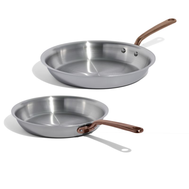 Made In Stainless Clad 10" and 12" Fry Pan Set with Brushed Copper Hardware - image 3 of 4