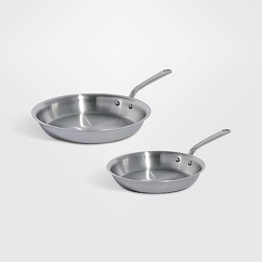 Made In Stainless Clad 2-Piece Fry Pan Set with Stainless Steel Hardware