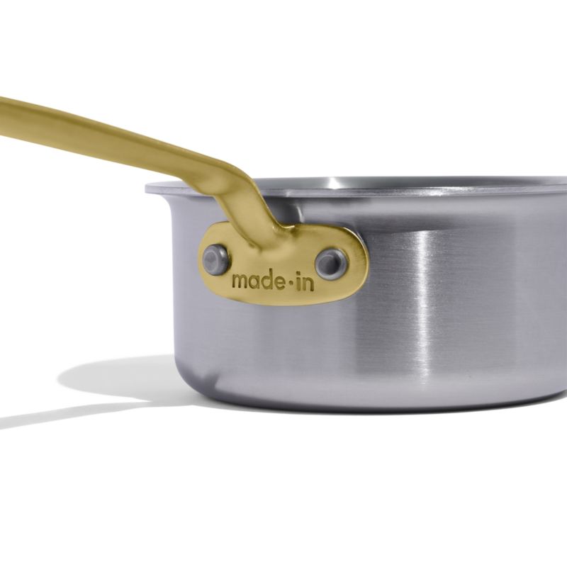 Made In Stainless Clad .75-Qt. Butter Warmer with Antique Brass Hardware - image 4 of 5