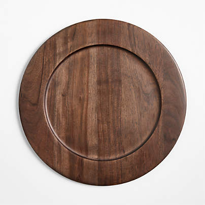 Madeira Acacia with a Walnut Finish Charger Plate