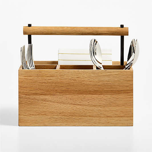 Madeira Oak Flatware Caddy