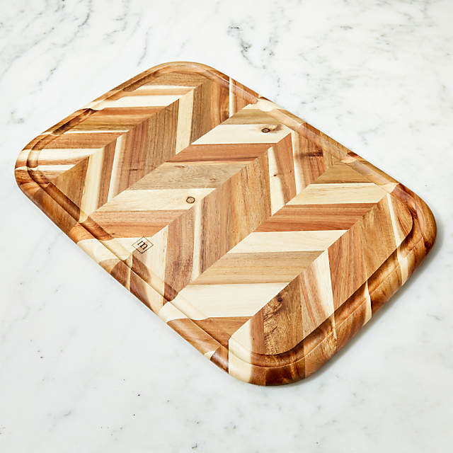 Crate & Barrel Acacia Wood Cutting Board/Cheese Serving Board 20x15x0.75  + Reviews