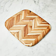 Madeira Medium Herringbone Acacia Wood Cutting Board/Serving Board + Reviews | Crate & Barrel