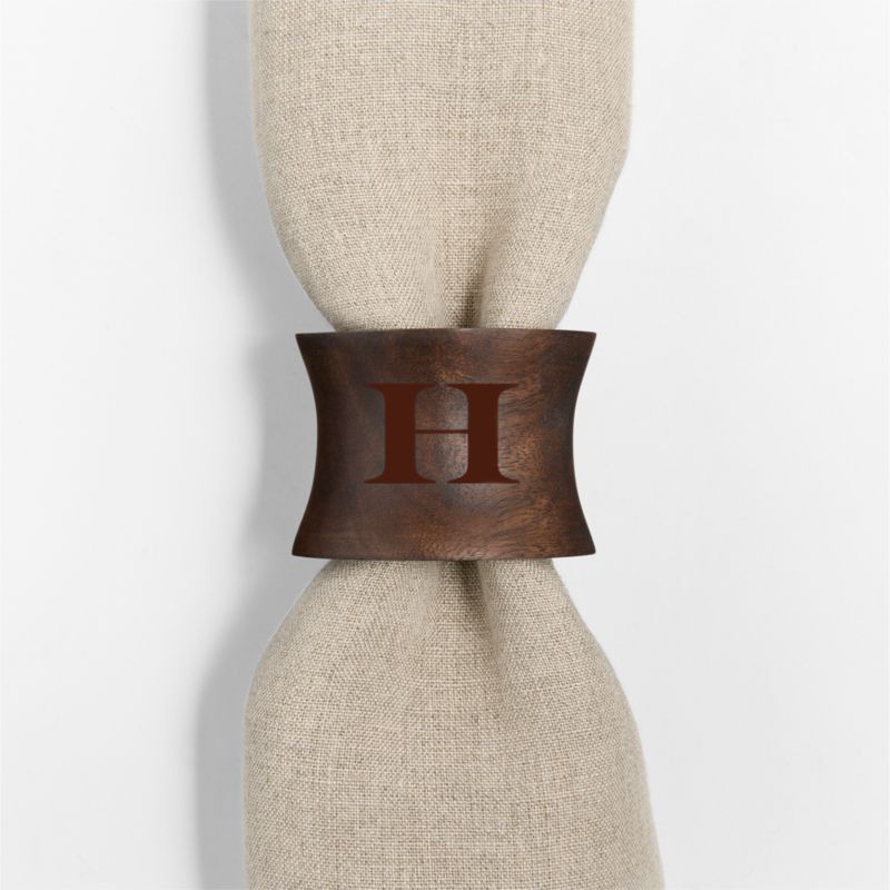 Maderia Acacia in a Walnut Finish Napkin Ring - image 1 of 3