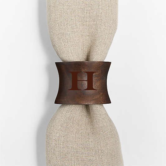 Maderia Acacia in a Walnut Finish Napkin Ring