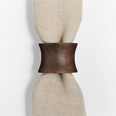 View Maderia Acacia in a Walnut Finish Napkin Ring details