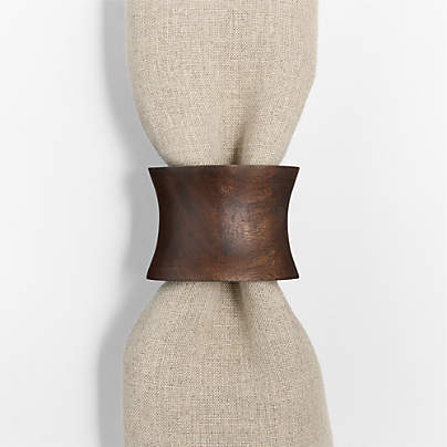 Maderia Acacia in a Walnut Finish Napkin Ring