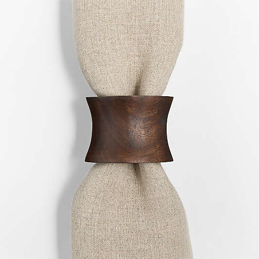Maderia Acacia in a Walnut Finish Napkin Ring