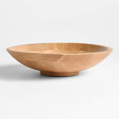 Madeira 12" Oak Wood Salad Serving Bowl