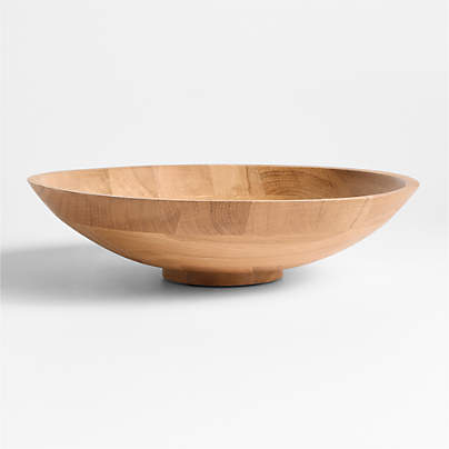 Madeira 14" Oak Wood Salad Serving Bowl