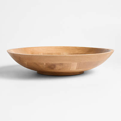 Madeira 17" Oak Wood Salad Serving Bowl