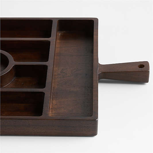 Madeira Walnut Stain Sectioned Server