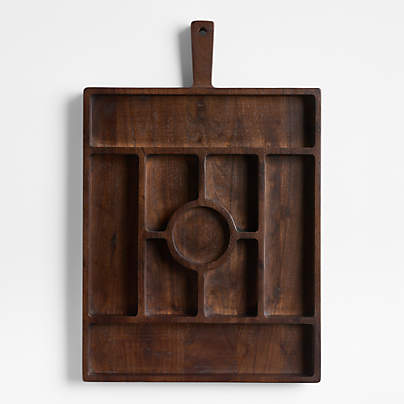 Madeira Walnut Stain Sectioned Server