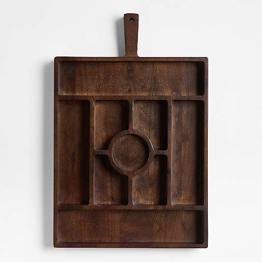 Madeira Walnut Stain Sectioned Server