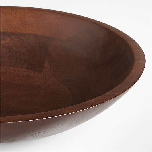 Madeira 12" Walnut-Finished Acacia Wood Salad Serving Bowl