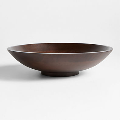 View Madeira 12" Walnut-Finished Acacia Wood Salad Serving Bowl details