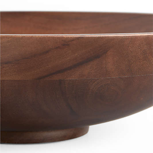Madeira 14" Walnut-Finished Acacia Wood Salad Serving Bowl