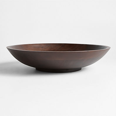 View Madeira 17" Walnut-Finished Acacia Wood Salad Serving Bowl details