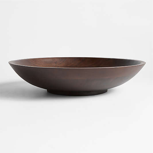 Madeira 17" Walnut-Finished Acacia Wood Salad Serving Bowl
