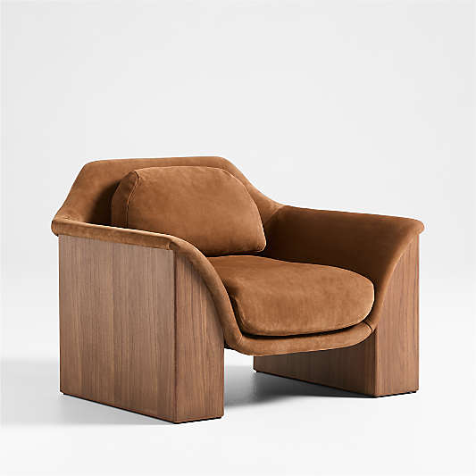Madera Wood and Leather Accent Chair