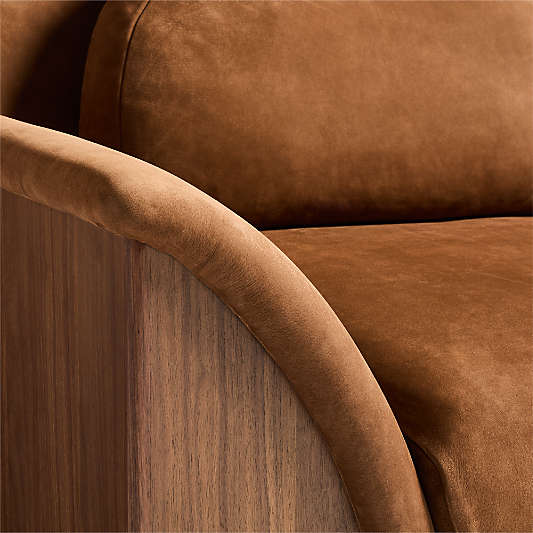 Madera Wood and Leather Accent Chair