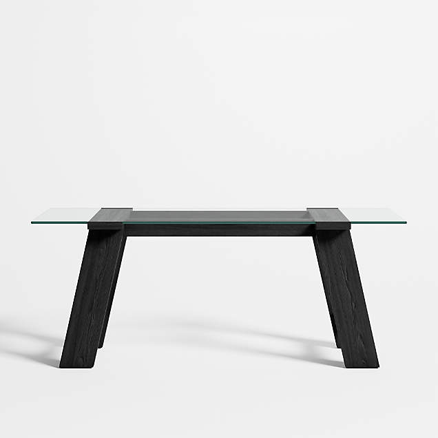 Pilsen Brass Desk with Glass Top + Reviews Crate & Barrel