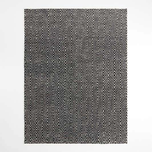 Madrid Wool and Viscose Hand-Knotted Charcoal Grey Rug Swatch 12"x18"