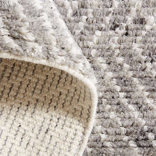 Madrid Wool and Viscose Hand-Knotted Dark Grey Area Rug