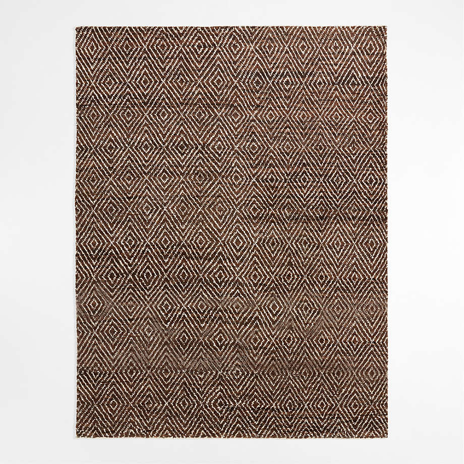 Madrid Wool and Viscose HandKnotted Espresso Brown Area Rug 6'x9