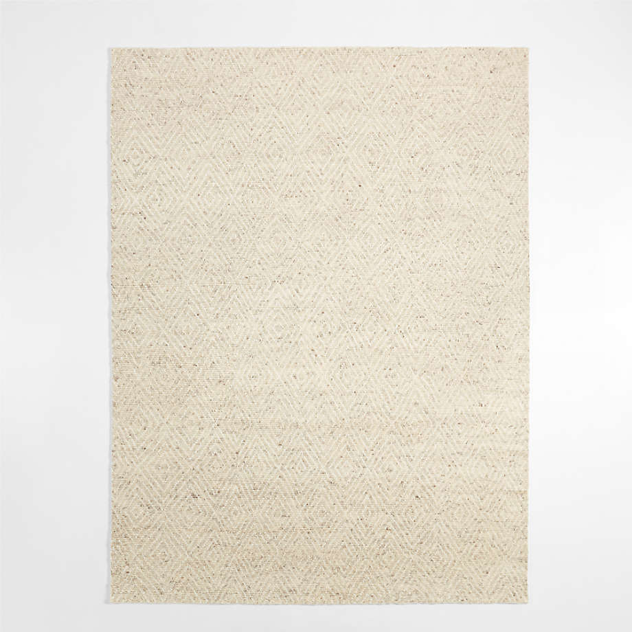 Madrid Wool and Viscose HandKnotted Sand Brown Area Rug 6'x9' Crate & Barrel