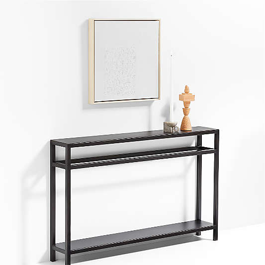 Echelon 48" Rectangular Bronze Iron Console Table with Shelf