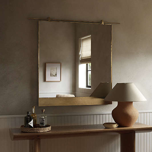Mael Antique Brass Wall Mirror 30" x 34"