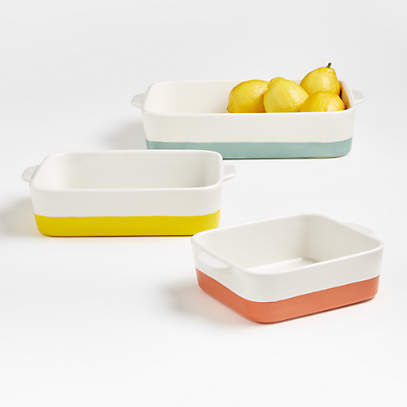 Maeve Dipped Ceramic Baking Dishes, Set of 3