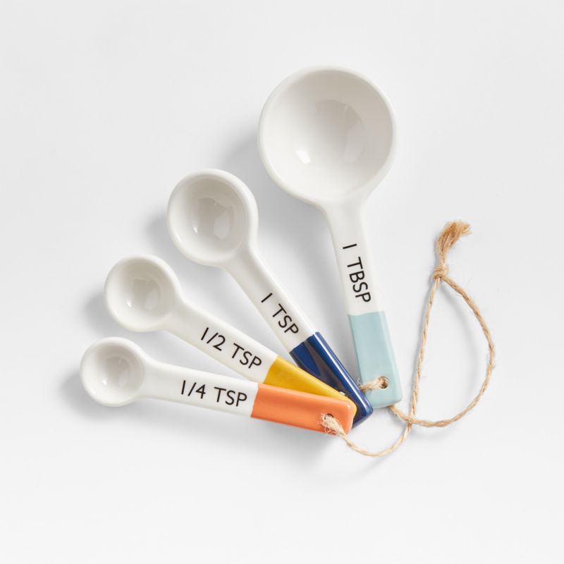 Maeve Dipped Ceramic Measuring Spoons + Reviews | Crate & Barrel