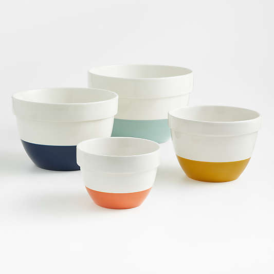 Maeve Dipped Ceramic Mixing Bowls, Set of 4