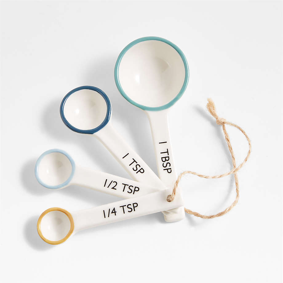 Maeve Multi-Colored Ceramic Measuring Spoons | Crate & Barrel