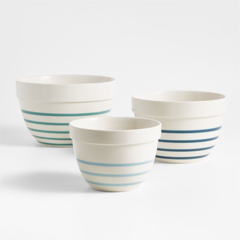 Maeve Multi-Colored Ceramic Mixing Bowls, Set of 3