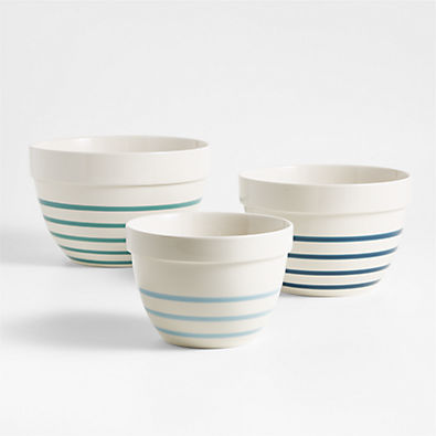 View Maeve Multi-Colored Ceramic Mixing Bowls, Set of 3 details